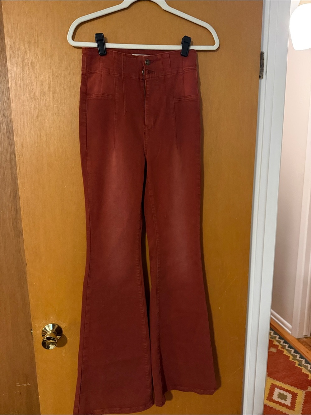 Free people we the free High-Rise Flared Pants in Rust red 28